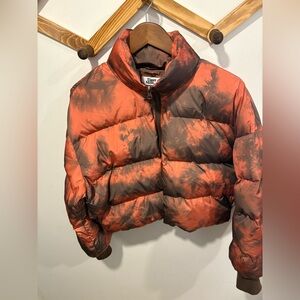 Tiger Mist Red and Brown Puffer Jacket